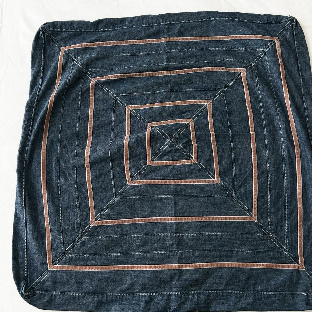 Vintage CANDIE'S Denim Euro‎ Pillow Sham With PINK VELVET TRIM 90s Y2K Bedding